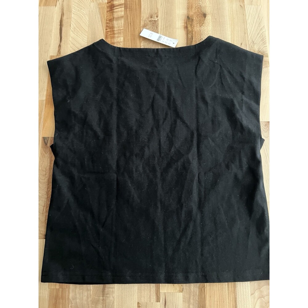 J.Crew Women's Mariner Jersey Boatneck Muscle Tee 100% Cotton Black XS, NWT - Picture 3 of 8